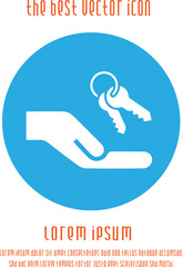 Keys in hand vector icon eps 10.