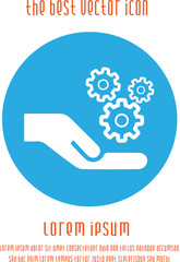 Gears in hand vector icon eps 10.