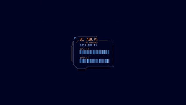 HUD element - animation of decoding abstract coordinates.