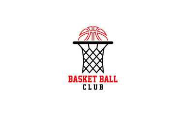 Fototapeta na wymiar Basket ball club design logo
