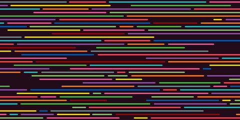Fototapeta premium Abstract colorful strips on black background. Party invitation card.