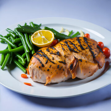 grilled salmon with vegetables