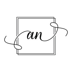AN Initial handwriting minimalist logo Design