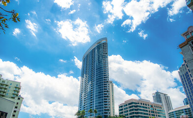 City architecture skyscraper of modern buildings in the business district. City architecture modern office buildings in downtown. City architecture skyscrapers urban landscape. architecture in city