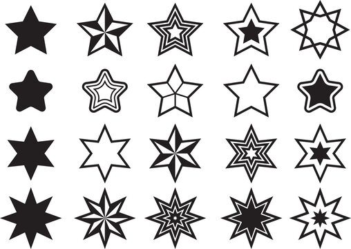 Star icon png. Shining star. Abstract Falling Star. On blank background

