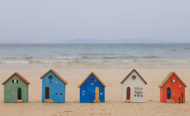 beach huts on the beach