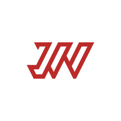 JW initial letter logo design vector