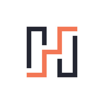 H stair initial letter logo design vector