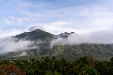 clouds over the mountains, location in Jayapura, Papua