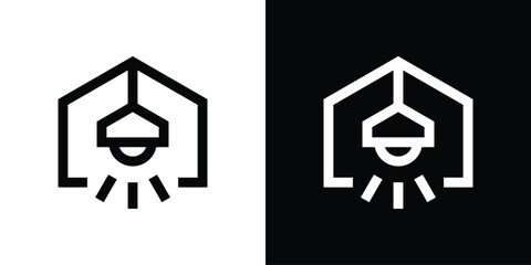 logo design interior lamp minimalist icon vector illustration © Mas_W