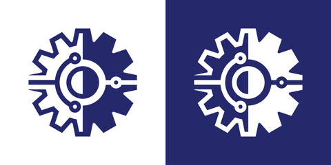 logo design gear technology icon vector illustration