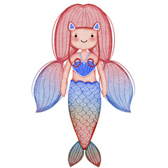 Cute mermaid water color