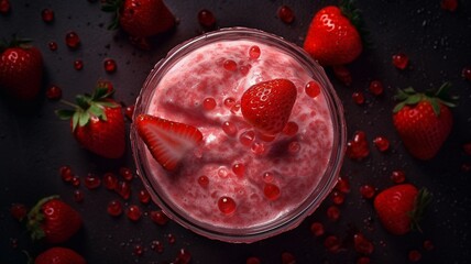 Strawberry milkshake design Generative AI