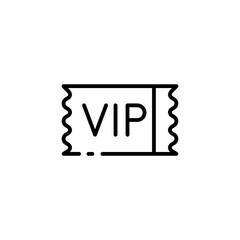 VIP. Line icon, black, vip ticket. Vector icon.