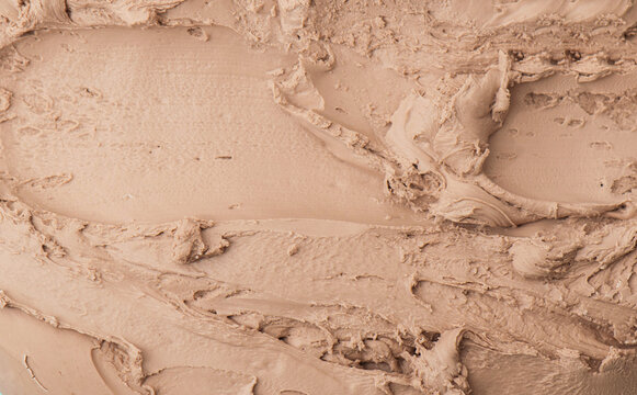 Chocolate ice cream, texture. Delicious ice cream texture background. Summer cooling desserts