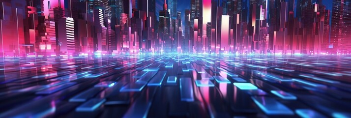 abstract futuristic background with pink blue glowing neon moving high speed wave lines and bokeh lights. Data transfer concept Fantastic wallpaper, Ai Generative