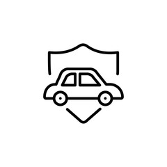 Vehicle safety. Line icon, black, car insurance. Vector icons.