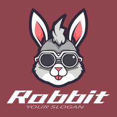 Handsome rabbit image logo vector material