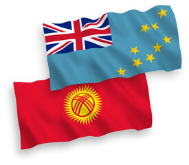 Flags of Tuvalu and Kyrgyzstan on a white background