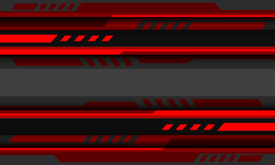 Abstract red grey cyber geometric technology line banner design modern futuristic creative background vector