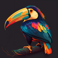 Fototapeta premium Colorful illustration of a toucan bird