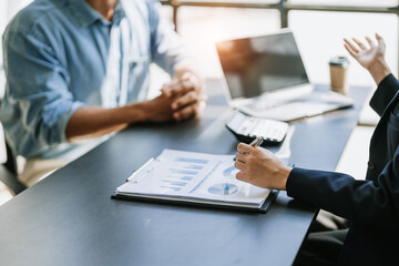 startup business, business advisor leadership for planning finance investment teamwork paperwork...