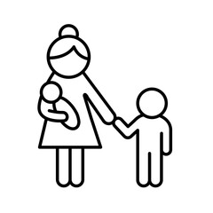 Mother and children icon