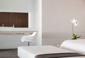 Stool and vanity table in luxury bedroom