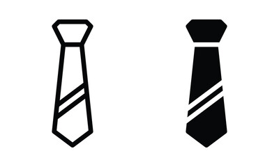 Tie icon with outline and glyph style.