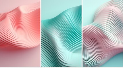 Wave Oblique Smooth Lines Pattern Generative AI