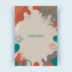 Naklejka na ściany i meble Cover with abstract shapes. Cover layouts, vertical orientation.