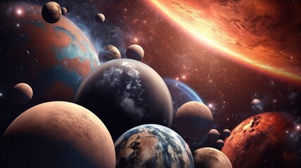 Space wallpaper banner background Generative AI