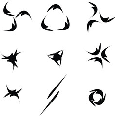 Abstract Triangular Floral Shapes Vector Pack - Triangle shapes