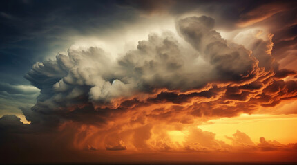 Naklejka premium Wide angle view of storm clouds in the sky