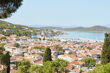 Fototapeta na wymiar Ayvalik in Balikesir Province, Turkey is a traditional Greek Aegean town that retains much of its historic architecture