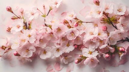 abstract nature background with spring blooming flowers Generative AI
