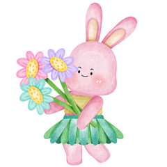 Cute rabbit watercolor
