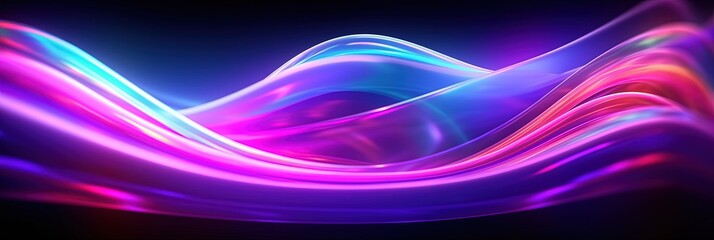 Fototapeta premium Abstract Liquid Swirls on Holographic Fluid Neon Pink and Blue Liquid Abstraction Dreams Flow ,AI Generative