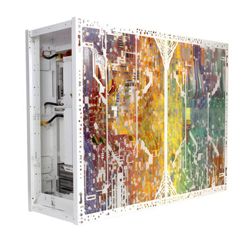 Colorful Modern Super Computer on transparent background. Png file. generative ai