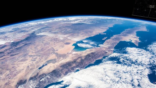 Beautiful Planet Earth seen from space in real time. View from International Space Station. Public Domain images from Nasa	

