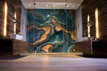 Epoxy resin wall in the shower to be more special the bathroom and honestly, Who has such a cool wall? Generative AI Technology 