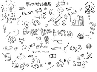 Doodles business vector hand drawn 