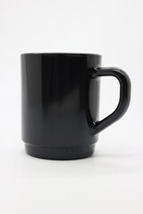 a large black cup