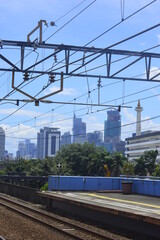 Fototapeta premium view of the city from the train
