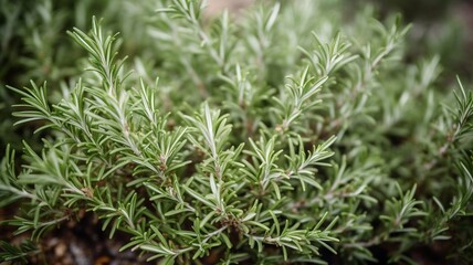 Rosemary plant in the garden Generative AI