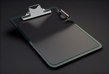 3D clipboard on dark background. 3d render illustration . Generate Ai.
