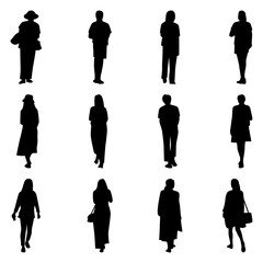 Vector Collection Set of Casual People Silhouettes
