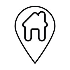 pin home icon, pin vector, home illustration