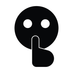 quiet icon, silhouette vector, silence illustration