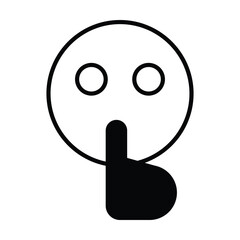 quiet icon, silhouette vector, silence illustration